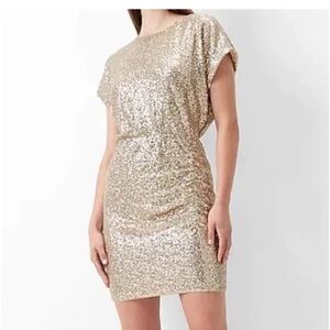 NWT!! Express Gold Sequin Mini Dress